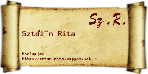 Sztán Rita névjegykártya