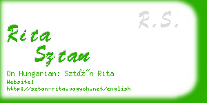 rita sztan business card